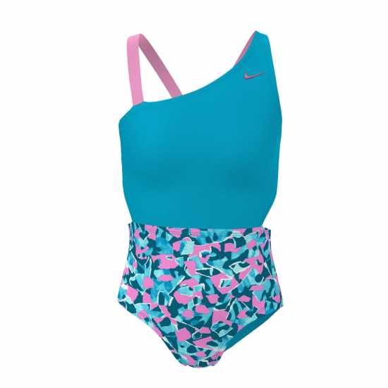 Nike Asymmetrical Swimsuit Junior Blue Lightnin Детски бански и бикини