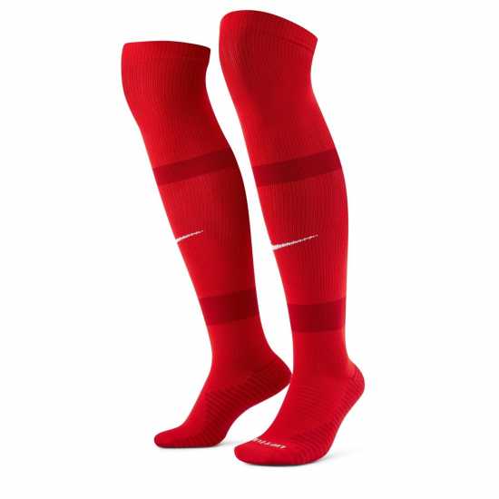 Мъжки чорапи Nike Matchfit Soccer Knee-High Socks Football Sock Mens Червено/Бяло Nike Matchfit Soccer Knee-High Socks Football Sock Mens Червено/Бяло Мъжки чорапи