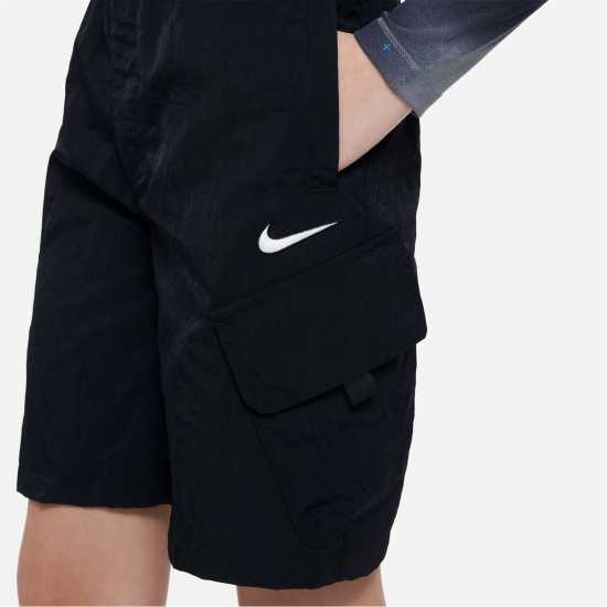 Nike Outdoor Play Big Kids' Woven Cargo Shorts Black - Детски къси панталони