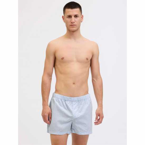Мъжки Боксерки Jack And Jones Milano Woven Boxers Mens Chambray Blue Мъжки Боксерки Jack And Jones Milano Woven Boxers Mens Chambray Blue