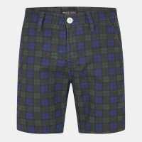 Brave Soul Check Print Cotton Twill Shorts  