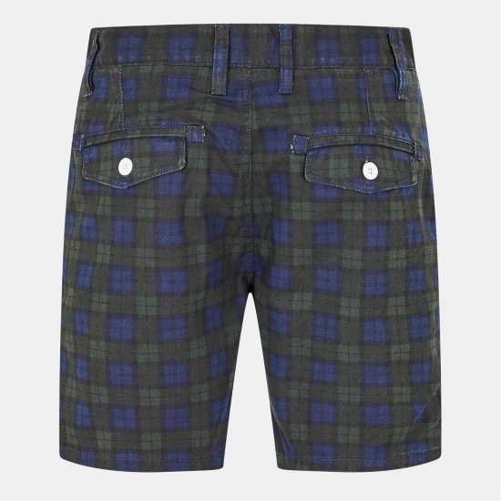 Brave Soul Check Print Cotton Twill Shorts  