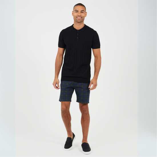 Brave Soul Check Print Cotton Twill Shorts  