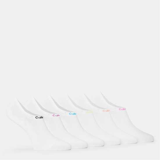 Дамски чорапи Calvin Klein 6-Pack Invisible Socks Womens Бяло Calvin Klein 6-Pack Invisible Socks Womens Бяло Дамски чорапи