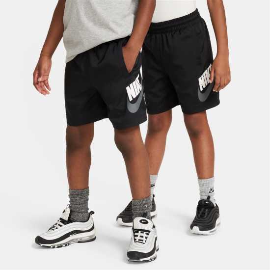 Детски къси панталони Nike Тъкани Детски Шорти Logo Woven Shorts Juniors Черно/Бяло Nike Тъкани Детски Шорти Logo Woven Shorts Juniors Черно/Бяло Детски къси панталони