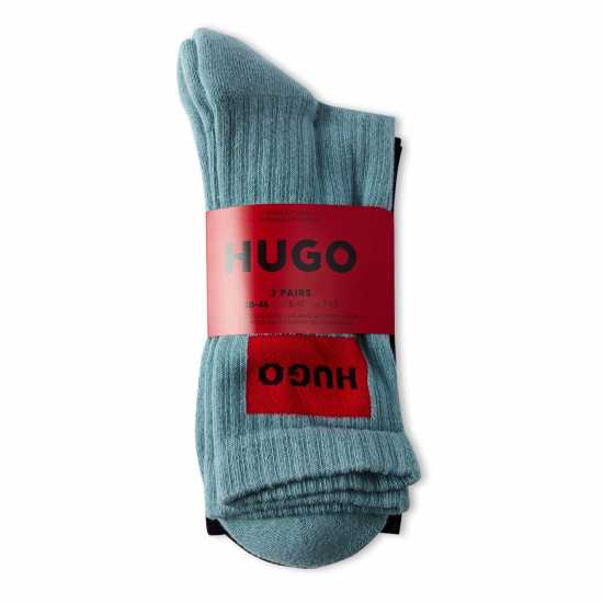 Hugo Mens Hugo Bodywear 3 Pack Rib Patch Socks Blue/Blk/Wht 