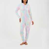 Womens Tie Dye Slim Fit Onesie With Back Embroidery  