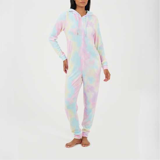 Womens Tie Dye Slim Fit Onesie With Back Embroidery  