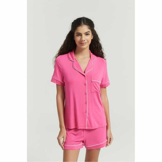 Modal Shortie Pyjama Pink Дамско облекло плюс размер