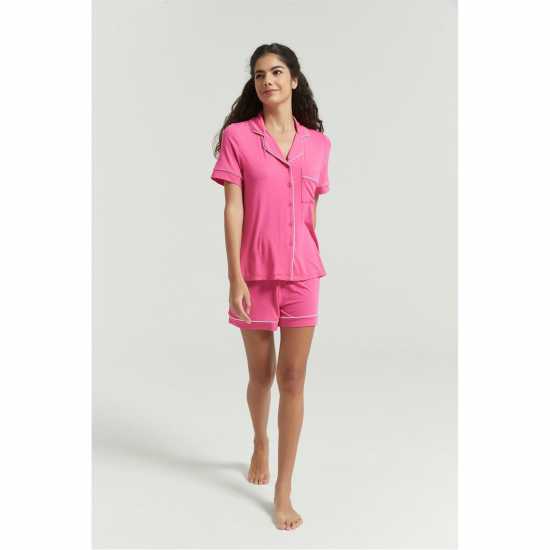 Modal Shortie Pyjama Pink Дамско облекло плюс размер