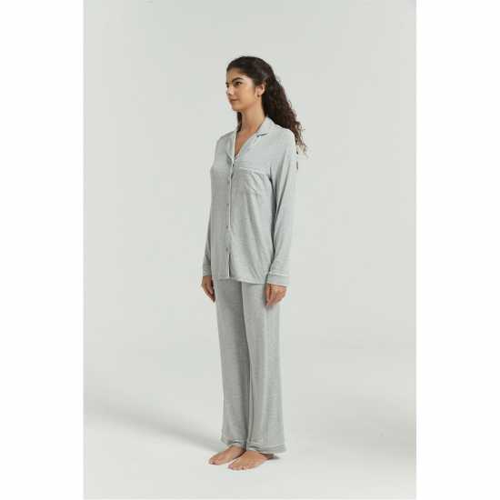 Long Sleeve Modal Pyjamas Grey Дамско облекло плюс размер