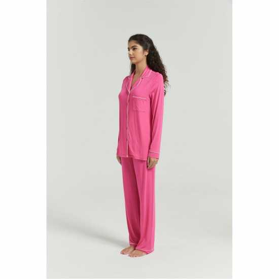 Long Sleeve Modal Pyjamas Pink Дамско облекло плюс размер