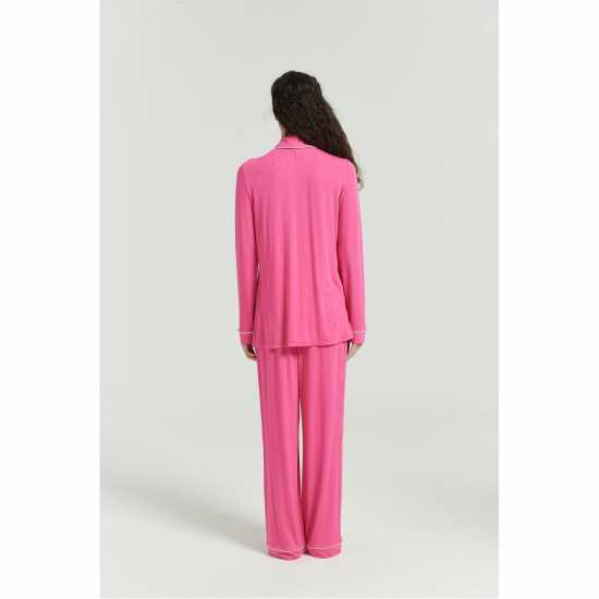Long Sleeve Modal Pyjamas Pink Дамско облекло плюс размер