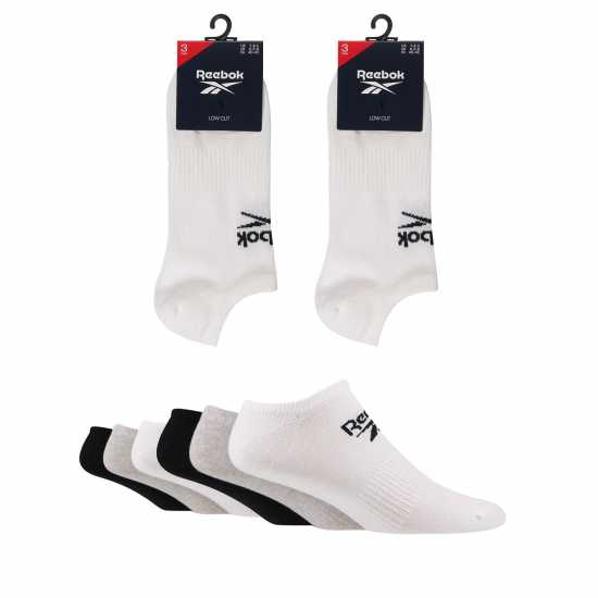 Reebok 6Pk Low Socks Sn00 Wht/Gry/Blk Мъжки чорапи