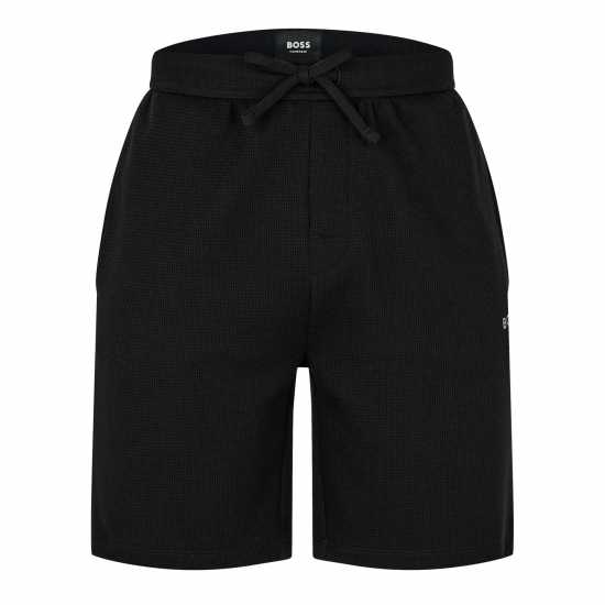 Boss Embroidered Waffle Pyjama Shorts Черно 001 