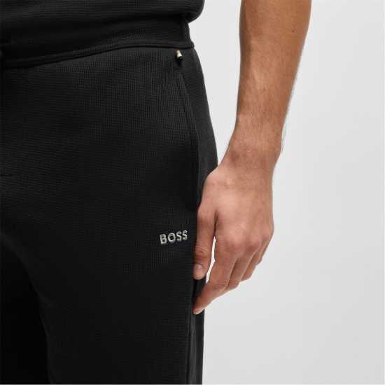 Boss Embroidered Waffle Pyjama Shorts Черно 001 