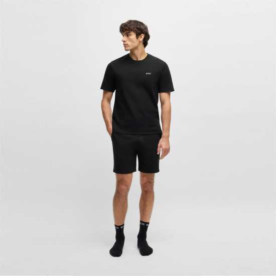 Boss Embroidered Waffle Pyjama Shorts Черно 001 