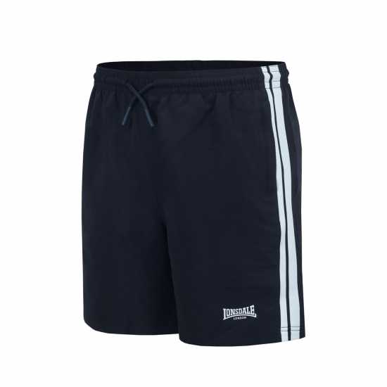 Lonsdale Тъкани Мъжки Шорти Stripe Woven Shorts Mens Черно 