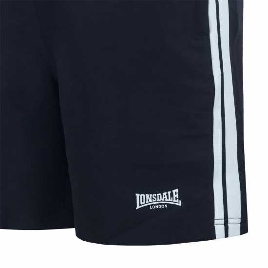 Lonsdale Тъкани Мъжки Шорти Stripe Woven Shorts Mens Черно 