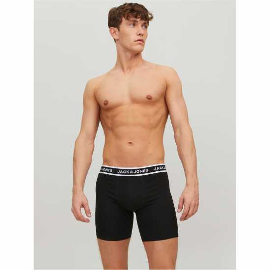 Jack And Jones Jack 3-Pack Solid Boxer Briefs Plus Size Mens Black 