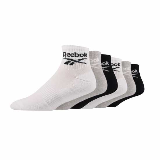 Reebok 6P Ankle Sock Sn00 Wht/Gry/Blk Мъжки чорапи