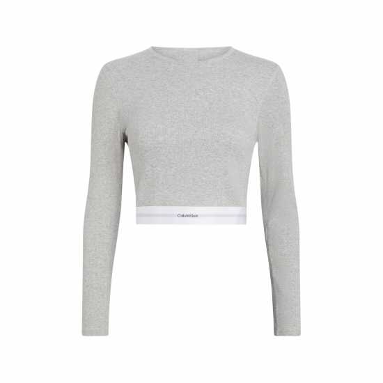 Calvin Klein Горнище С Дълъг Ръкав Women's Cropped Crew Pyjama Long Sleeve Top  