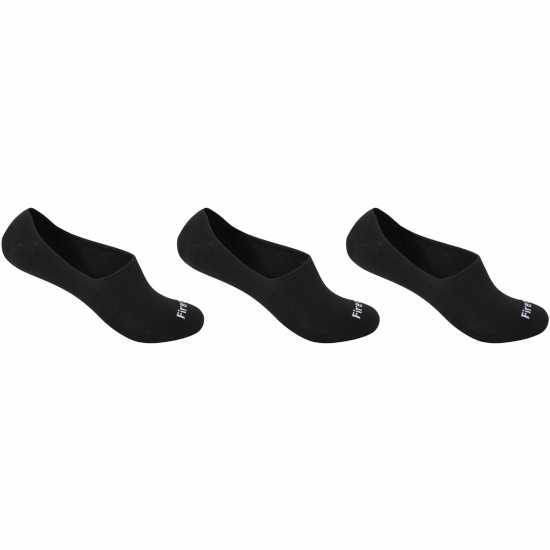 Firetrap 3Pk Invisible Sock Черно Мъжки чорапи