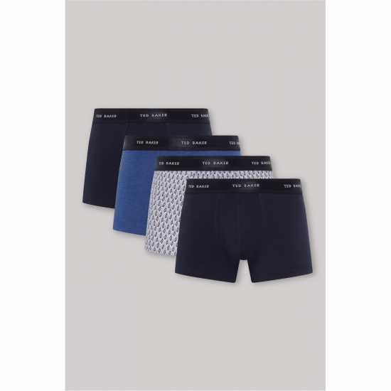 Ted Baker 4Pk Trunk Sn99 Navy/Multi 