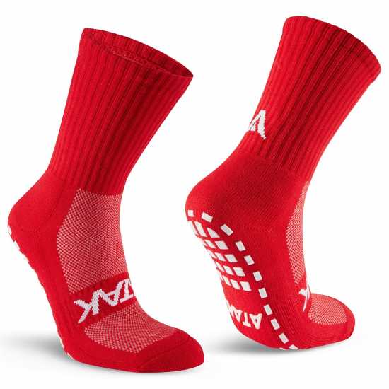 Atak Sports Mid Grip Socks Junior Red/White 