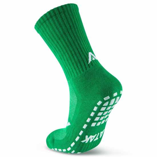 Atak Sports Mid Grip Socks Junior Green/White 