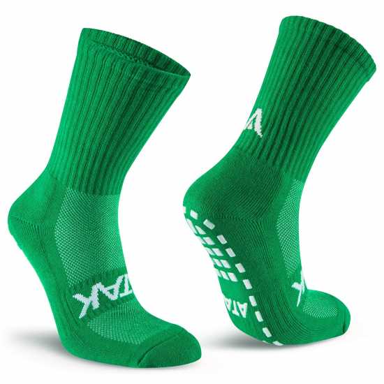 Atak Sports Mid Grip Socks Junior Green/White 