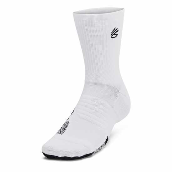 Мъжки чорапи Under Armour Curry Armourdry Playmaker Mid-Crew Socks Adults Бяло/Черно Under Armour Curry Armourdry Playmaker Mid-Crew Socks Adults Бяло/Черно Мъжки чорапи