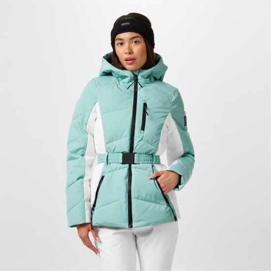Jack Wills Hooded Puffer Jacket Аква Дамски грейки