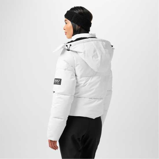Jack Wills Cropped Puffer Jacket Бяло Дамски грейки
