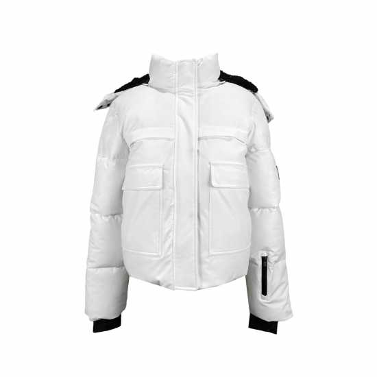 Jack Wills Cropped Puffer Jacket Бяло Дамски грейки