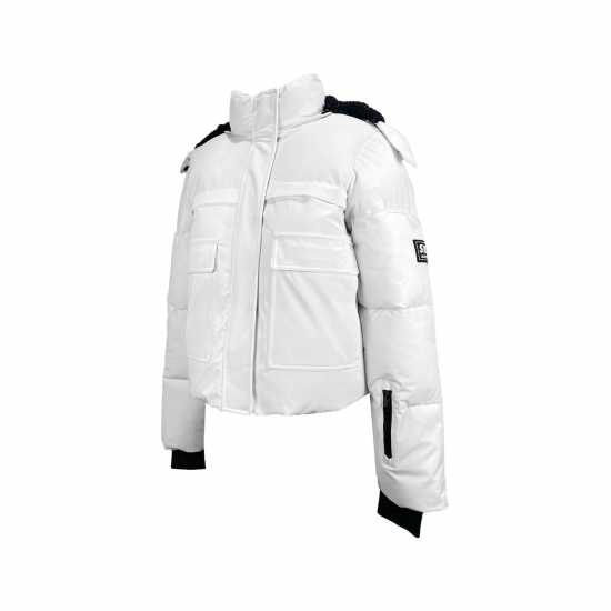 Jack Wills Cropped Puffer Jacket Бяло Дамски грейки