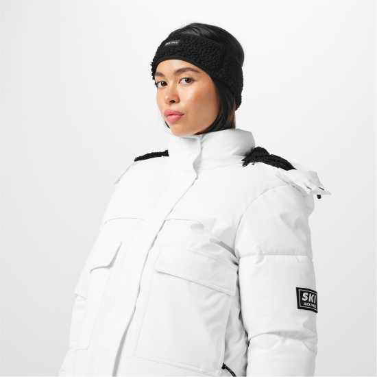 Jack Wills Cropped Puffer Jacket Бяло Дамски грейки