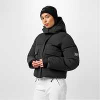 Jack Wills Cropped Puffer Jacket Черно Дамски грейки