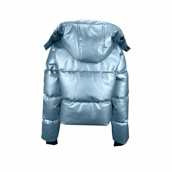 Jack Wills Cropped Puffer Jacket Метален син Дамски грейки