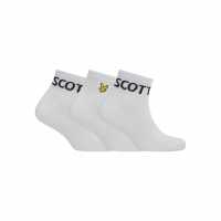 Lyle And Scott 3 Чифта Спортни Чорапи Men's 3 Pack Trainer Socks Бяло 