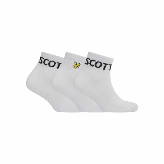 Lyle And Scott 3 Чифта Спортни Чорапи Men's 3 Pack Trainer Socks Бяло 