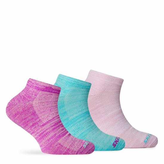 Детски чорапи Skechers 3 Pack Low Cut Socks Juniors Розово/Синьо Skechers 3 Pack Low Cut Socks Juniors Розово/Синьо Детски чорапи