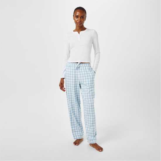 Jack Wills Check Flannel Pyjama Trousers Син гингам 