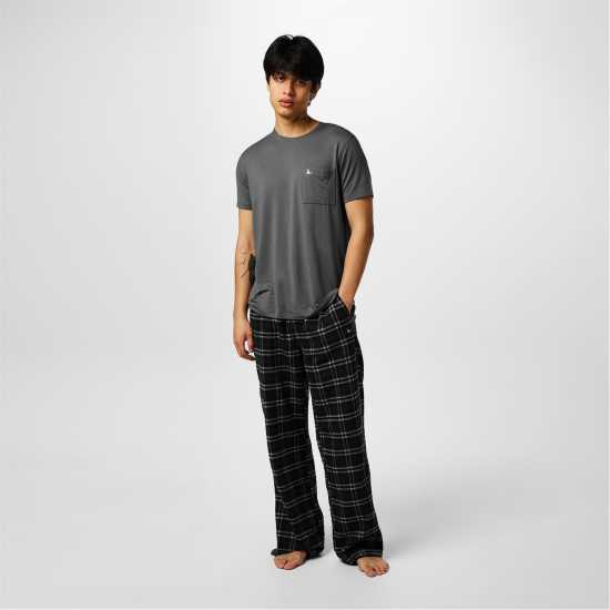 Jack Wills Flannel Check Trousers Черен проверка Мъжки пижами