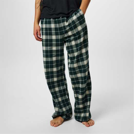 Jack Wills Flannel Check Trousers Вечнозелена каре Мъжки пижами