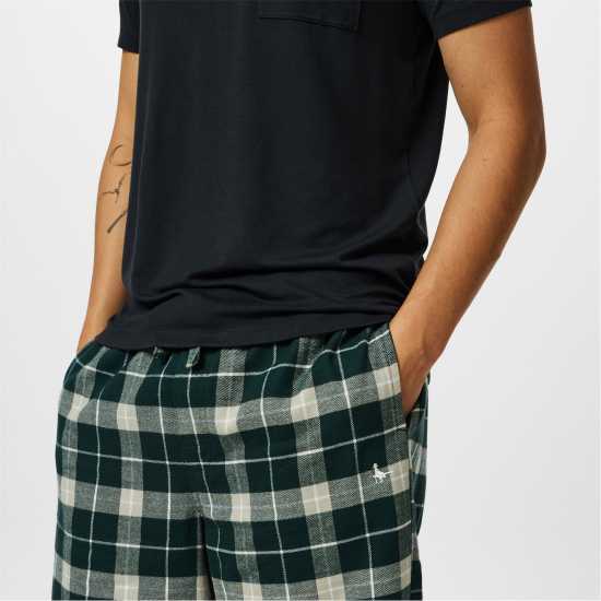 Jack Wills Flannel Check Trousers Вечнозелена каре Мъжки пижами