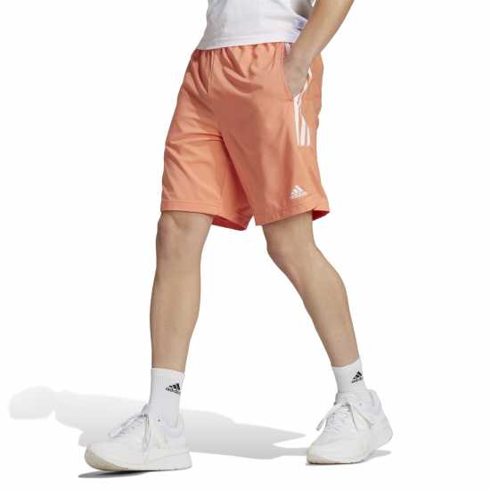 Adidas Мъжки Шорти 3-Stripes Shorts Mens Coral/White Мъжко облекло за едри хора