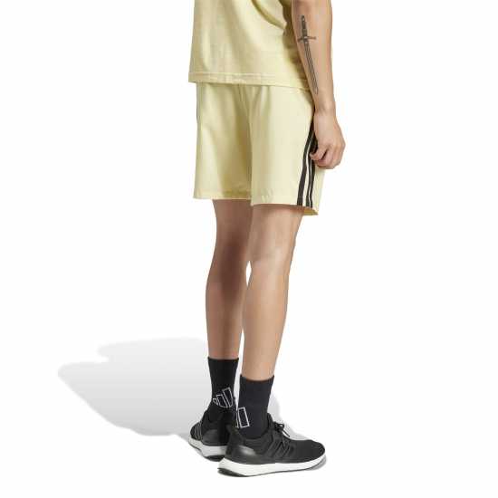 Adidas Essentials 3-Stripes Shorts Прахово жълто Дамски къси панталони