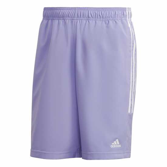 Adidas Мъжки Шорти 3-Stripes Shorts Mens Purple/White - Мъжко облекло за едри хора
