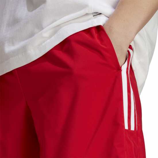 Adidas Мъжки Шорти 3-Stripes Shorts Mens Scarlet/White Мъжко облекло за едри хора